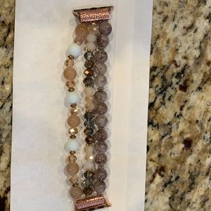 Apple Watch three strand stretch beaded band